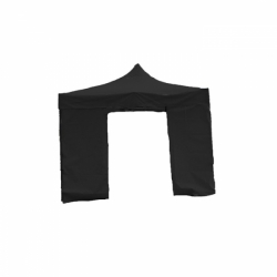 Seitenteil für Faltzelt Pagode schwarz 3 x 3 m, mit Tür und Reißverschluss