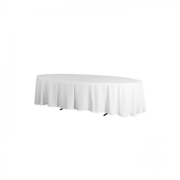 Tischdecke weiß oval 460 x Personen cm Mietwäsche 235 / Tischdecken | für Banketttisch 12 (L/B/H), cm für | Ellipse Servietten 320x115x74